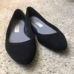 Black suede Kelly & Katie flats, size 7.5